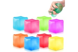 CADOAL 8Pcs Mini Sugar Fidget Cubes, Kids Ice Cube Squishy Sensory Toys Jelly Square Stress Squeeze Ball for Autism Adhd Adults Babies Children Boys Girls Holloween Christmas Birthday Party Bag Gifts