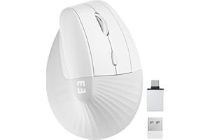 seenda Mouse Verticale Ergonomico, Mouse Wireless Ricaricabile (Adattatore USB e Tipo C), Piccolo Mouse Silenzioso per Notebook, Desktop, PC, MacBook e Tutti i Dispositivi di Tipo C - Bianco