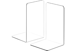 DARUITE Fermalibri, 1 Paio di Fermalibri in Acrilico Trasparente, Fermalibri per Mensole, Ferma Libri Decorativi, Reggilibri dal Design Unico per Casa, Ufficio, Biblioteca, Studenti Regalo