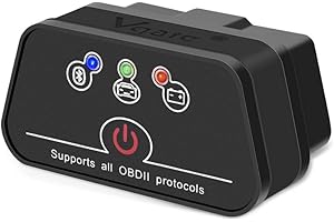 vgate icar 2 BLE4.0 Bluetooth OBD2 Adaptador OBD Escáner Lector de Códigos de Coche Herramienta de Escaneo OBD para iOS, Android y Window (Negro)