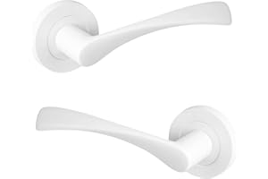 ARCO HERRAJES ARCO · Juego de manillas para puerta, color Blanco. Fabricado en aluminio