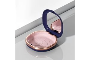 DIDATOOL Denture Case with Mirror, Portable Retainer Case for Braces, Mouth Guards, Orthodontic Retainers, Compact, Stylish, and Travel-Friendly Denture Box (Navy blue)