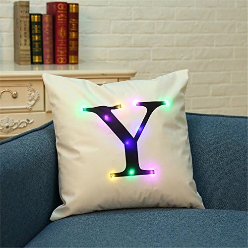 RFVBNM LED lantern cushion pillow sofa pillow nap with pillow Office pillows Travel Pillow, Christmas party decorate pillow holiday decorations Christmas gifts(not include the battery),P/45*45cm