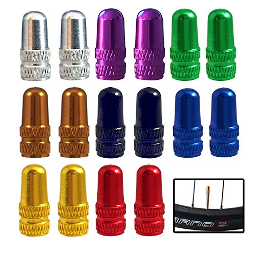 Cappucci per valvola Presta, per moto e bicicletta, in alluminio anodizzato, qualità premium, set di 4 (non adatti per auto)