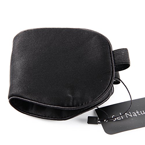 Sel Natural 100% Seide Schlafmaske Für Die Reise und Zuhause Geeignet Schwarz - 5