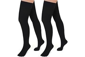 Evolyline 2 pary medycznych pończoch uciskowych dla kobiet i mężczyzn, 20-30 mmHg, klasa II uda, długie skarpety uciskowe, do podróży samolotem, stopniowe wsparcie w przypadku żylaków