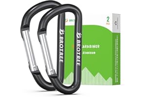 BROTREE Small Carabiner Clips Mini Aluminum Carabiner - 6cm D-Ring
