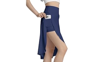 Bezioner Spódnica spodni, damska letnia spódnica midi tenisowa ze spodniami, kieszeniami, wysoka talia, spódnica golfowa, spódnica sportowa z rozcięciem, falbanką