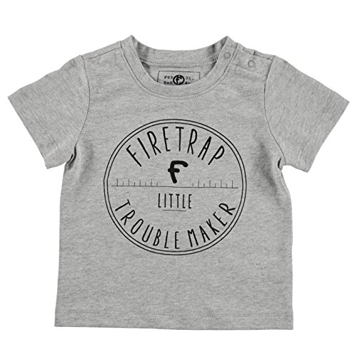 Firetrap Kids Baby T Shirt Crew Neck Short Sleeve Tee Top Clothing Grey Marl 12-18 Mnth