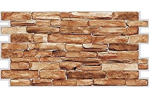 TOP.ECO.WALL Pannello da parete con piastrelle 3D in PVC, rivestimento decorativo, motivo: Karelian, (confezione da 40 pezzi, 19,60 m2)