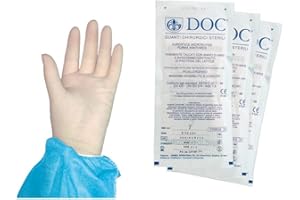 DENTALSEVEN 5 paia guanti chirurgici sterili taglia 7,5 per cassetta pronto soccorso lattice senza polvere