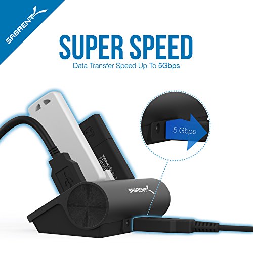 Sabrent USB HUB – Premium 4-Port USB 3.0 Schwarz Aluminum Hub (76cm Kabel) für iMac, MacBook, MacBook Pro, MacBook Air, Mac Mini oder einem beliebigen PC [Schwarz] (HB-MC3B) - 6