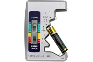 iwobi Digitaler Universal-Batterietester, für Knopfzellen AAA/AA/C/D, 1,5 V-9 V, Mini-Batterien, zufällige Farbe
