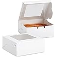 AUTOWRAP 20 piece Pie Boxes with Window, 6x 6 x 2 Bakery Boxes White Cookie Boxes, Treat Boxes for Pies, Pastries, Donuts and Muffins