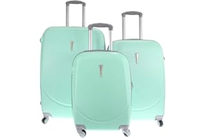 ALEXANDER MILANO Alexander Juego Maletas 3 pzs Rígidas ABS 4 Ruedas y Cerratura Estructura Ligera Cómoda Asa Telescópica Manija Candado Combinación 28''(73.5x48x26 cm)+24''(63.5x42x23.5 cm)+ 20''(53.5x36x19 cm)