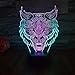 Produktbild AMTSKR 3D Colorful Night Lampe Wolf Head LED kreative visuelle Berührung Stereo-Atmosphäre Geschenkleuchte