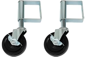 2 fjäderbelastade kulhjul, 100 mm med broms, grindhjul med 360° roterbar, kan belastas upp till 100 kg, för tunga hoftorer, trädgårdsgrindar – grindhjul för yttergrindar