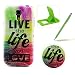 Produktbild Für Samsung Galaxy S4 Mini Hülle Silikon Schutzhülle Tasche Case,Weiches Silikon TPU Gel Bumper Case Etui Schale Cover Skin,Herzzer Modisch Hochwertig Ultra Dünn Slim Thin Bunt Handytasche Mit [Lebe das Leben,das Du liebst Muster] Guter Schutz Kratzfest Flexibel Leicht Gummi Rubber Jelly Soft Protective Stabil Handyhülle Schutztasche Back Cover Case Shell für Samsung Galaxy S4 Mini + 1 x Frei Grün Handy Halterung Ständer + 1 x Frei Grün Touch Pen Stift Stylus
