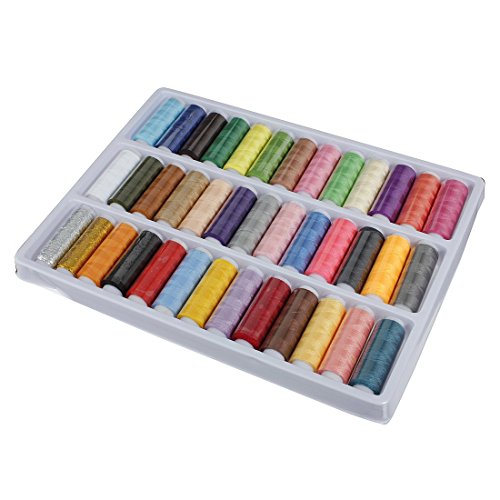 39 Spulen von 250 Metern Bunte Farben 100% Polyesterr, Nähgarn – Farbig sortiert [version:x8.1] by DELIAWINTERFEL - 6