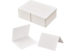 HEAVENLIFE 100 Blätter Faltkarten Blanko, Leere Klappkarten 10 x 14 cm, Falt-Karten 300 g/m² mit Abgerundete Ecke, Handwerk DIY Geschenk Grußkarten Tischkarten für Weihnachten Geburtstag Einladung (Weiß)