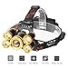 Produktbild LED Scheinwerfer,TKSTAR Super Bright Headlamp Einstellbare Scheinwerfer 5 CREE LED 8000 Lumen Wiederaufladbare LED Kopflampe Wasserdichte Stirnlampe für Outdoor Wandern Camping Jagd Radfahren Laufen