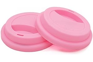 NanTun Tapa de silicona para beber a prueba de derrames, tapas reutilizables para tazas de café, 2 unidades, color rosa