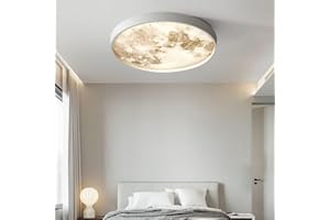 GUANSHAN LED Mond Deckenleuchte Ultradünne runde Deckenleuchte Simulation Mond Kronleuchter Eingangsflur Deckenleuchte für Schlafzimmer, Wohnzimmer, Jungen Mädchen Schlafzimmer, 26CM/10.3''