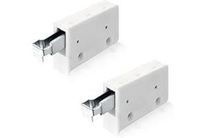 Gedotec H8066 - 2 supporti rettangolari per armadio, in plastica zincata bianca, a vista, dimensioni: 44,5 x 60 mm, portata: 150 kg