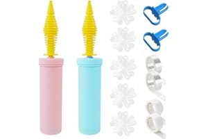 HUOBERR Ballonpumpe,2 Stück Manuelle Ballonpumpe In Macaron-Farben Mit Ballonknoten, Ballonklebepunkt, Ballonkette Für Hochzeit, Geburtstag Party Dekorationen