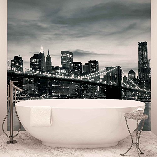 Stadt Brooklyn Bridge New York City- Forwall - Fototapete - Tapete - Fotomural - Mural Wandbild - (226WM) - XXL - 312cm x 219cm - VLIES (EasyInstall) - 3 Pieces
