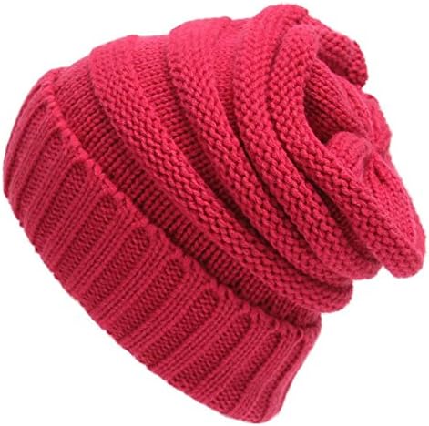 Fanova Unisex Trendy Warm Chunky Simple Style Thermal Outdoor Cycling Headgear Free Size Beanie Warm Stretch Knit Cap Hat for Men and Women