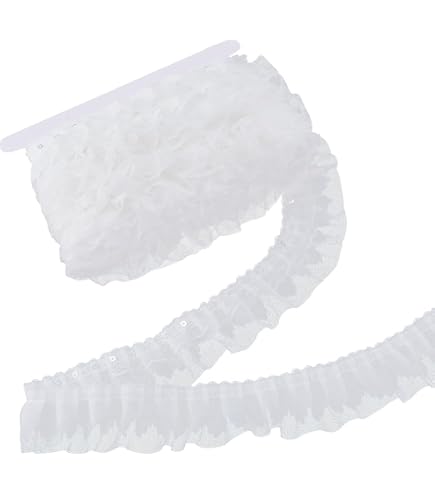Nastro Con Volant In Organza Bicolore Bianco E Rosso, 2,7 M, Bordo In Pizzo 3D, Frange Elastiche, Per Cucito, Decorazioni Fai Da Te, Matrimoni, Abiti, Collari