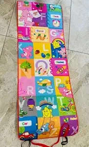 KASUTTA Dual Side Cartoon Printed 5 mm Baby Playmat / Yogamat with Carry Strap| Baby Mat | Crawling Mat | Waterproof Mat | Abcd Mat |(2x5 feet)