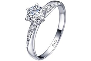Upxiang Mode Elegante Ring Diamant Intarsien Silber Ring für Frauen Mädchen Schmuck Geschenk