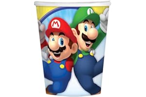 amscan Super Mario und Luigi Pappbecher Nintendo Lizenzartikel 8 Stück bunt 266ml