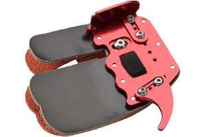 Yuehuamech Archery Finger Tab Shooting Finger Tab Aluminum Plate Cow Leather Adjustable Finger Protector Guard for LH/RH Recurve Bow Archery Competition Hunting