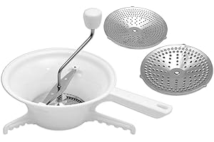 Cyrank Moulin à Aliments, broyeur à Aliments Manuel en Plastique de qualité Alimentaire broyeur à Fruits et légumes broyeur à Aliments Rotatif avec 3 disques de broyage