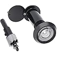 HOJLKLD Door Viewer Peephole 200 Degree Zinc Alloy with 16mm/0.63inch Drill Bit for 1-1/2" to 2-3/8" Doors (Black)