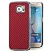 Produktbild Saxonia® Samsung Galaxy S6 Hülle Case Schutzhülle Cover Slim Design in Carbon-Optik Rot