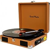 Record Master RM-311 Pikap - Kahverengi - T&uuml;m Plaklar İle Uyumlu - Priz ve PowerBanke Takılarak Kullanım - Universal İğneli (