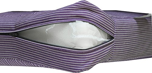 Hollywoodschaukel Comfort Schaukelauflage Kissen 3 Sitzer Streifen lila weiss mit abnehmbarem Bezug 100% Dralon - 2