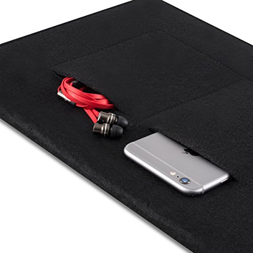 kwmobile Laptoptasche Filz Sleeve für 12,5″ 13″ 13,3″ Laptop / Ultrabook – Notebook Tasche Schutzhülle Laptop Case Hülle in Schwarz mit Innentaschen Innenmaße: ca. 36,5 x 27,0 cm - 4