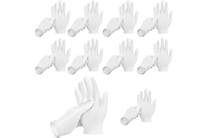 ANOMM 10 par białe rękawice robocze,rękawiczki nawilżające,bawełniane ochronne rękawiczki do obchodzenia się z monetami i oglądania biżuterii