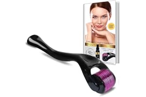 Zziccalu Dermaroller Viso 0,3 mm Titanio + Guida eBook – Microneedling Professionale per Pelle Luminosa – Strumento Skincare per Assorbimento Sieri