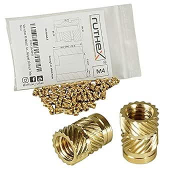 Inserti Filettati M4x8 Per Legno | 50 Pezzi | Acciaio Zincato | Con Testa Esagonale