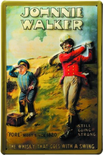 Preisvergleich Produktbild Schild Alu Artdeco Johnnie Walker Whiskey 110x80mm