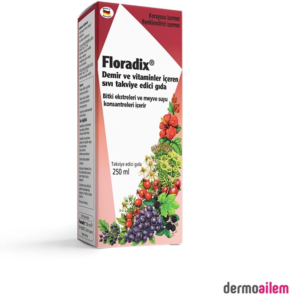 Floradix Demir ve Vitaminler İçeren Sıvı Takviye Edici Gıda 250 Ml