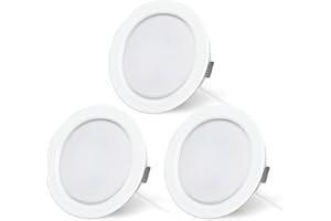 URing 3 x Faretti Led da Incasso a Soffitto 12V, Faretti da Soffitto LED integrati 3,5W 300LM 3000K Bianco calda, dimmerabili Faretti da Incasso luci ultrasottili per Camper Caravan armadi cucina