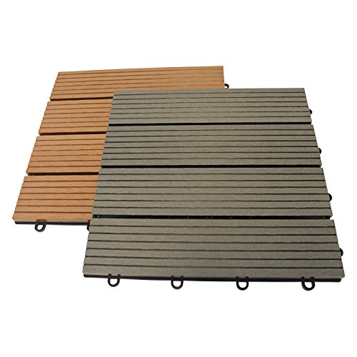 TOP MULTI WPC Holz Fliese 30x30cm, 1 m² (11 Fliesen)light-brown versandkostenfrei (D) - 3