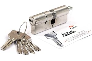 CISA 10A3122601200C5, Cilindro Europeo Astral, Ottone Nichelato, 30/35 mm, Predisposizione per Pomolo, 5 Chiavi